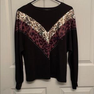 Leopard bling top